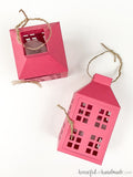 Pink paper lantern ornaments are the best inexpensive paper Christmas decor.