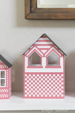 Close up of the big house in the Scandinavian paper Christmas village.